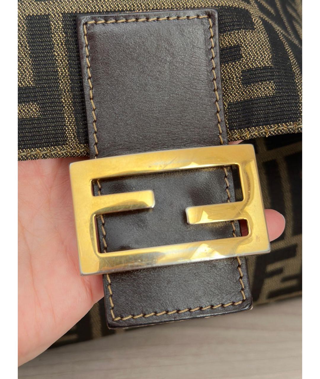 FENDI Коричневая тканевая сумка через плечо, фото 3