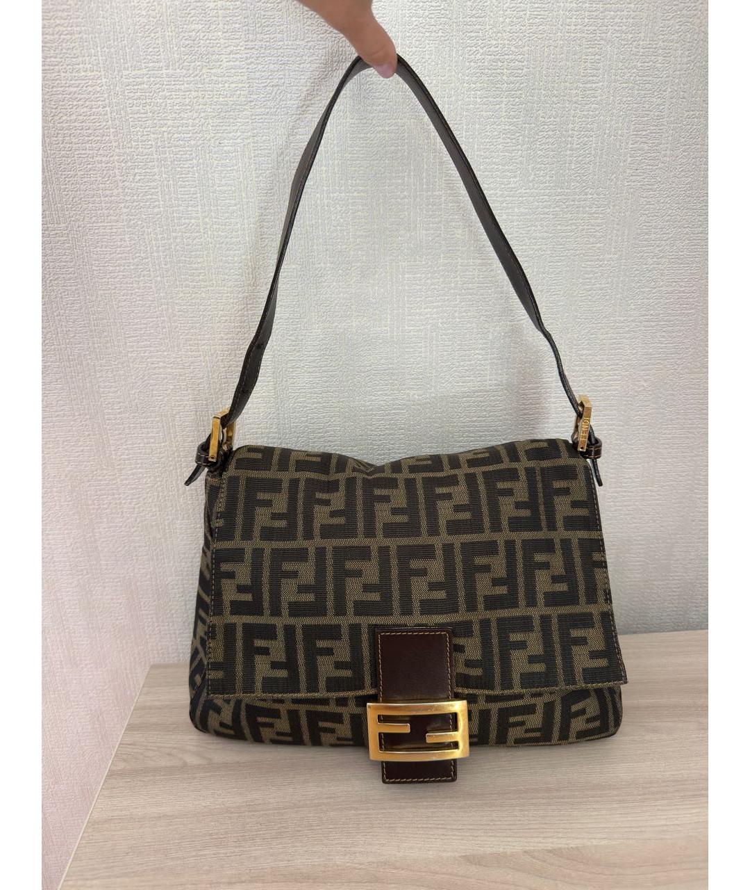 FENDI Коричневая тканевая сумка через плечо, фото 9