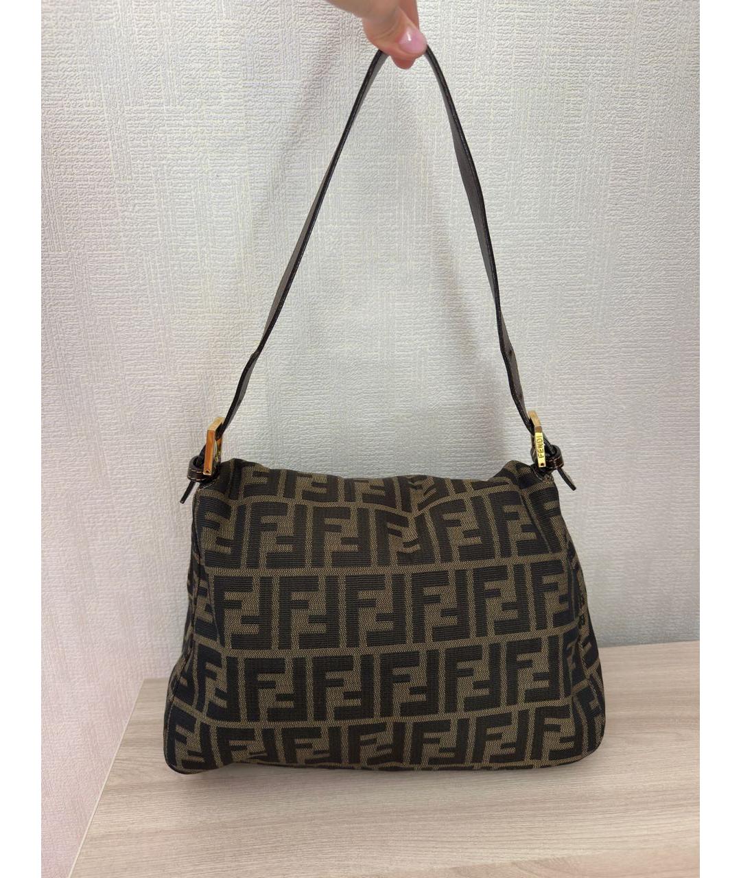 FENDI Коричневая тканевая сумка через плечо, фото 2