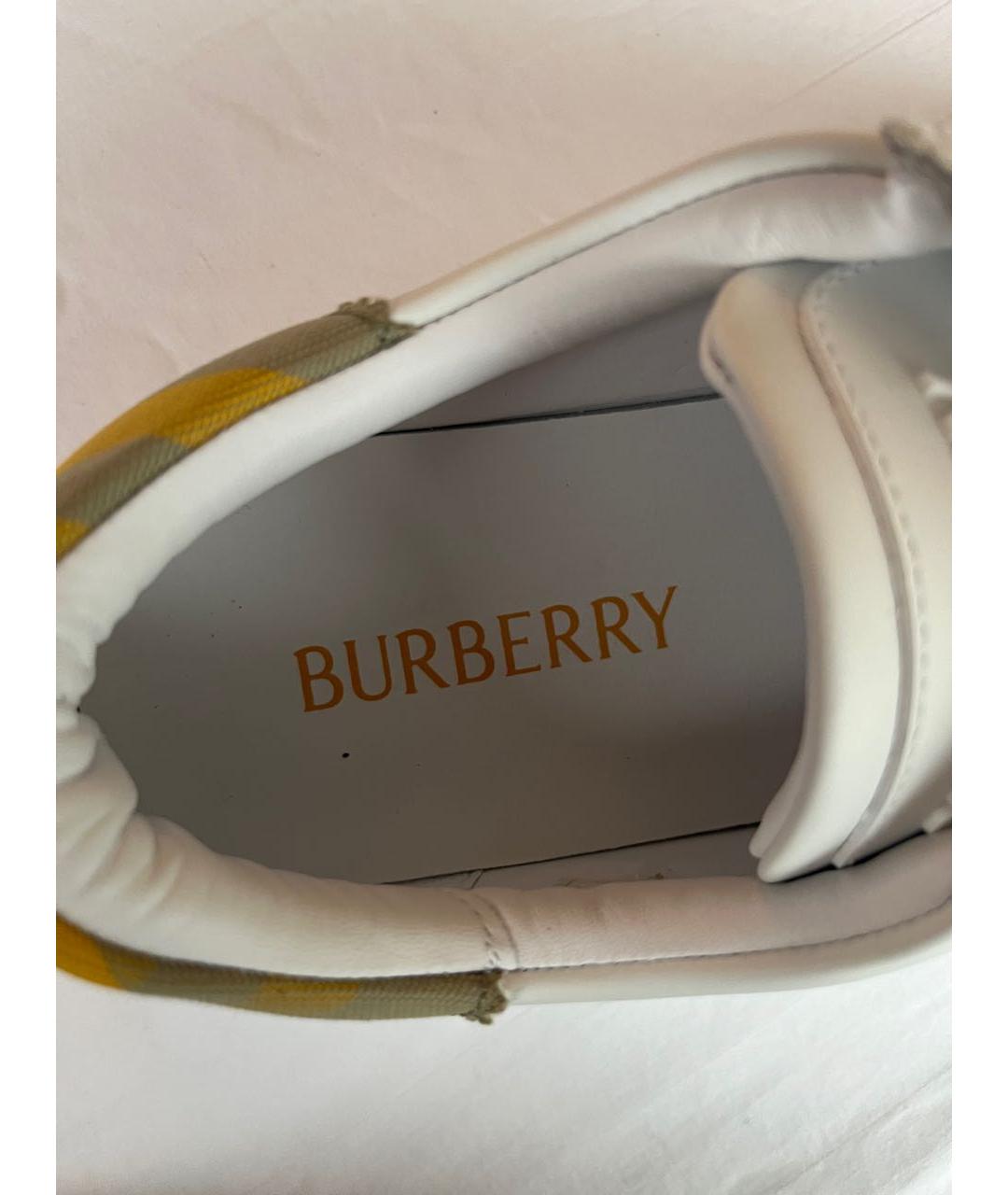 BURBERRY Белые замшевые низкие кроссовки / кеды, фото 5