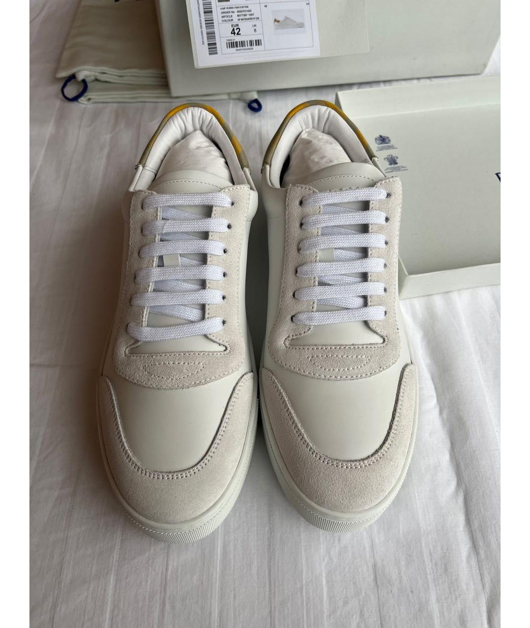 BURBERRY Белые замшевые низкие кроссовки / кеды, фото 2