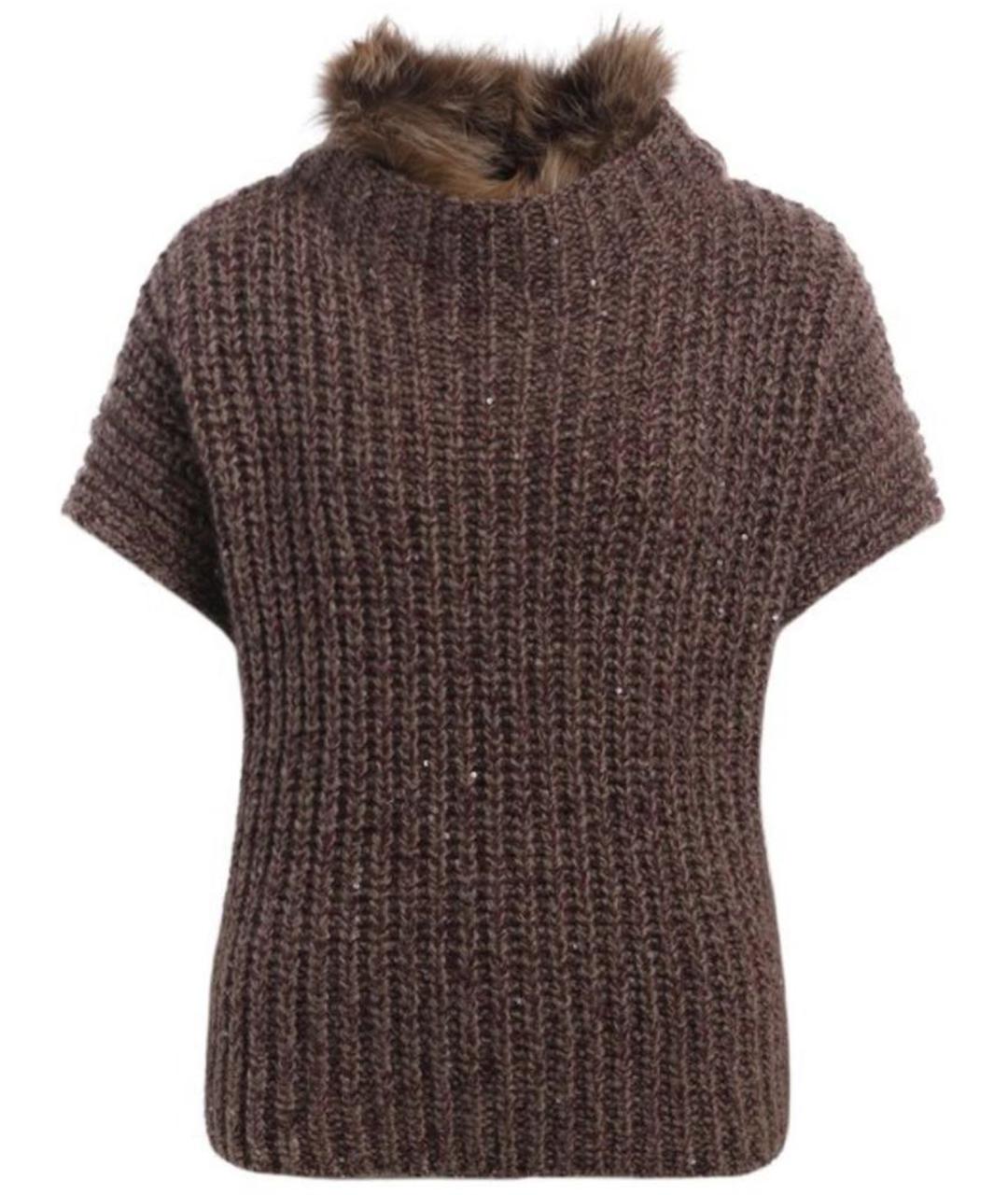 BRUNELLO CUCINELLI Коричневая шерстяная жилетка, фото 1