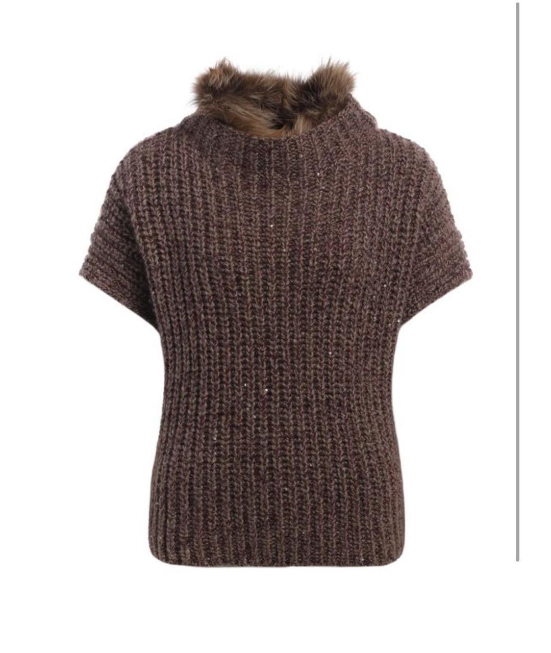 BRUNELLO CUCINELLI Коричневая шерстяная жилетка, фото 9