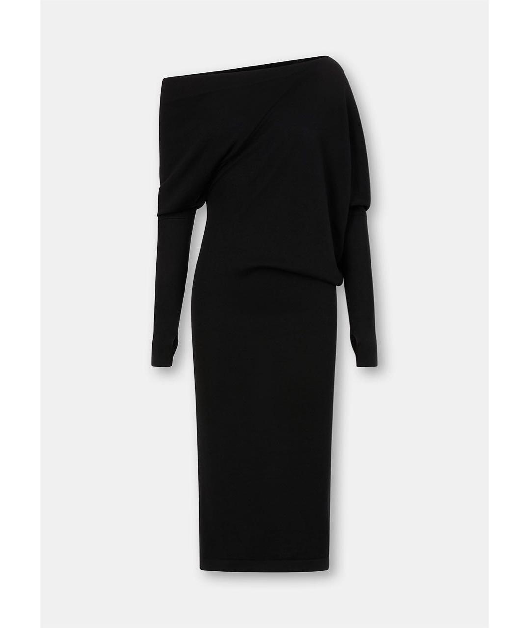 TOM FORD Черное кашемировое повседневное платье, фото 9