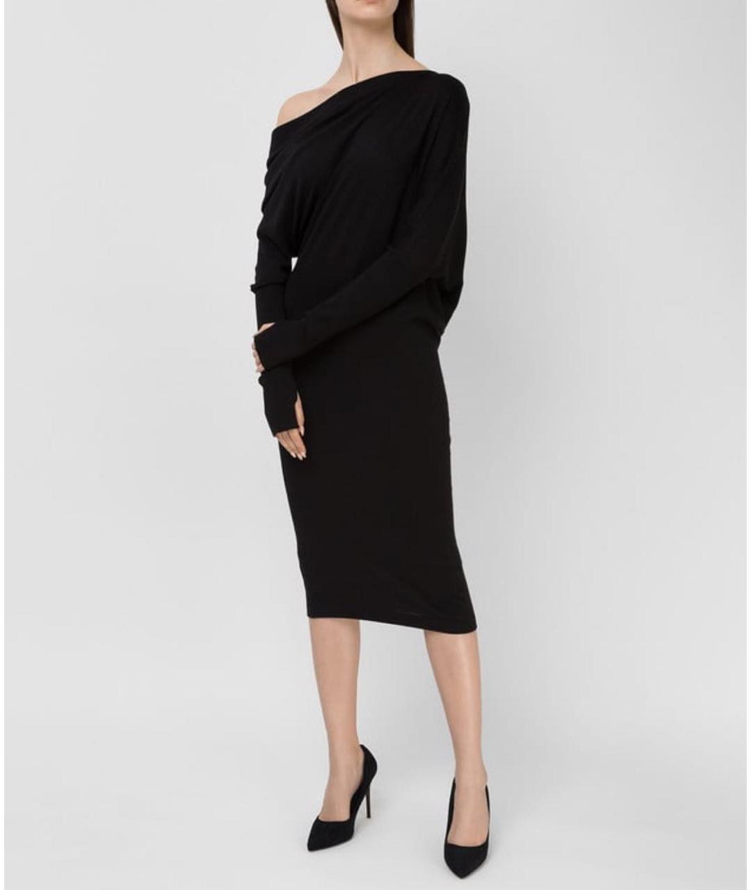 TOM FORD Черное кашемировое повседневное платье, фото 5