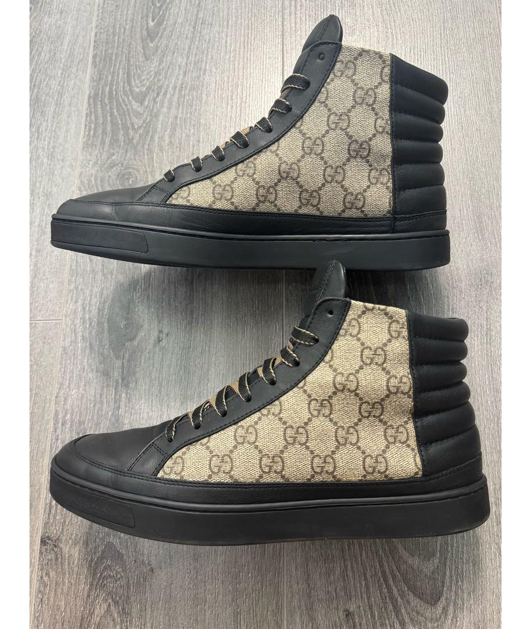 GUCCI Бежевые высокие кроссовки / кеды, фото 2