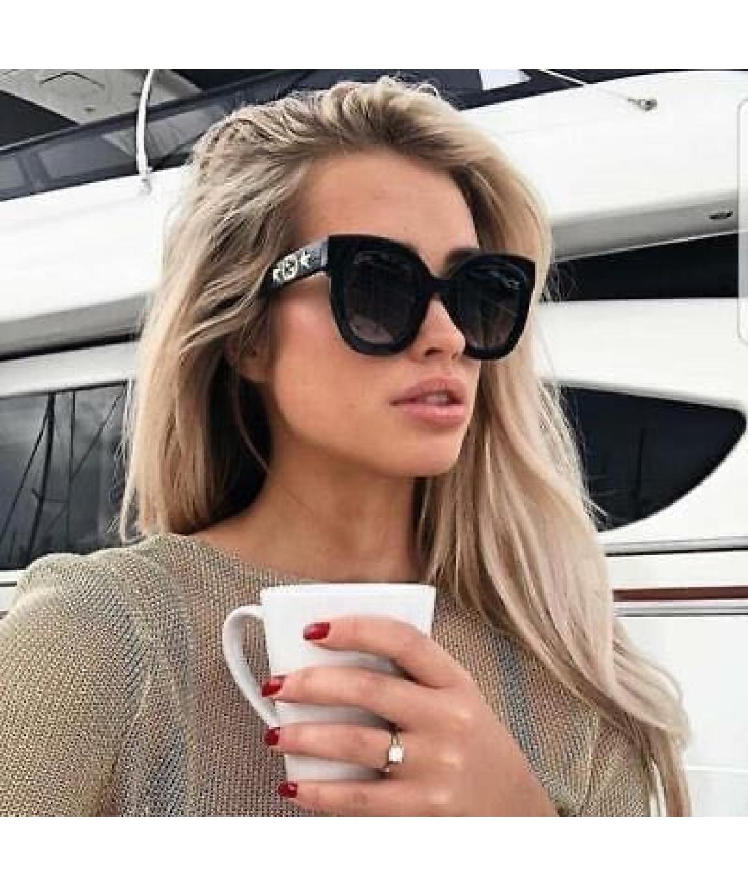 GUCCI Черные пластиковые солнцезащитные очки, фото 8