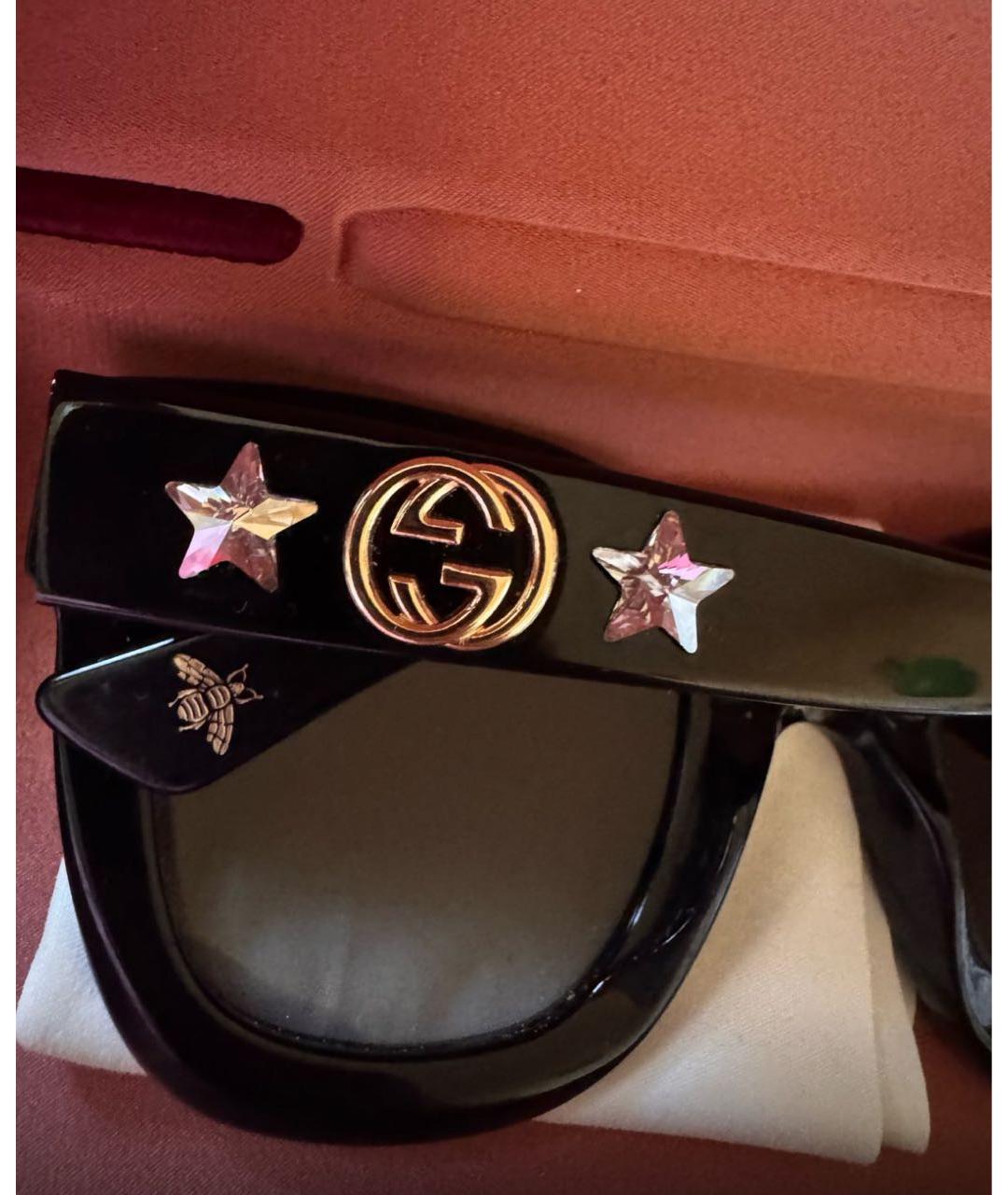 GUCCI Черные пластиковые солнцезащитные очки, фото 7