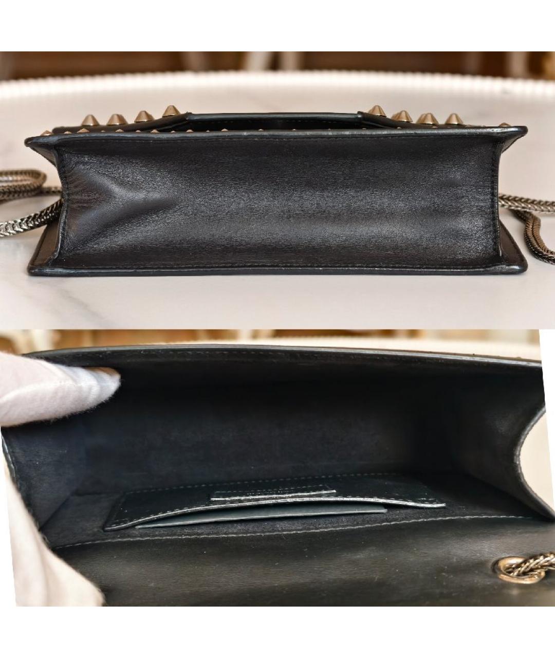 SAINT LAURENT Черная кожаная сумка с короткими ручками, фото 6