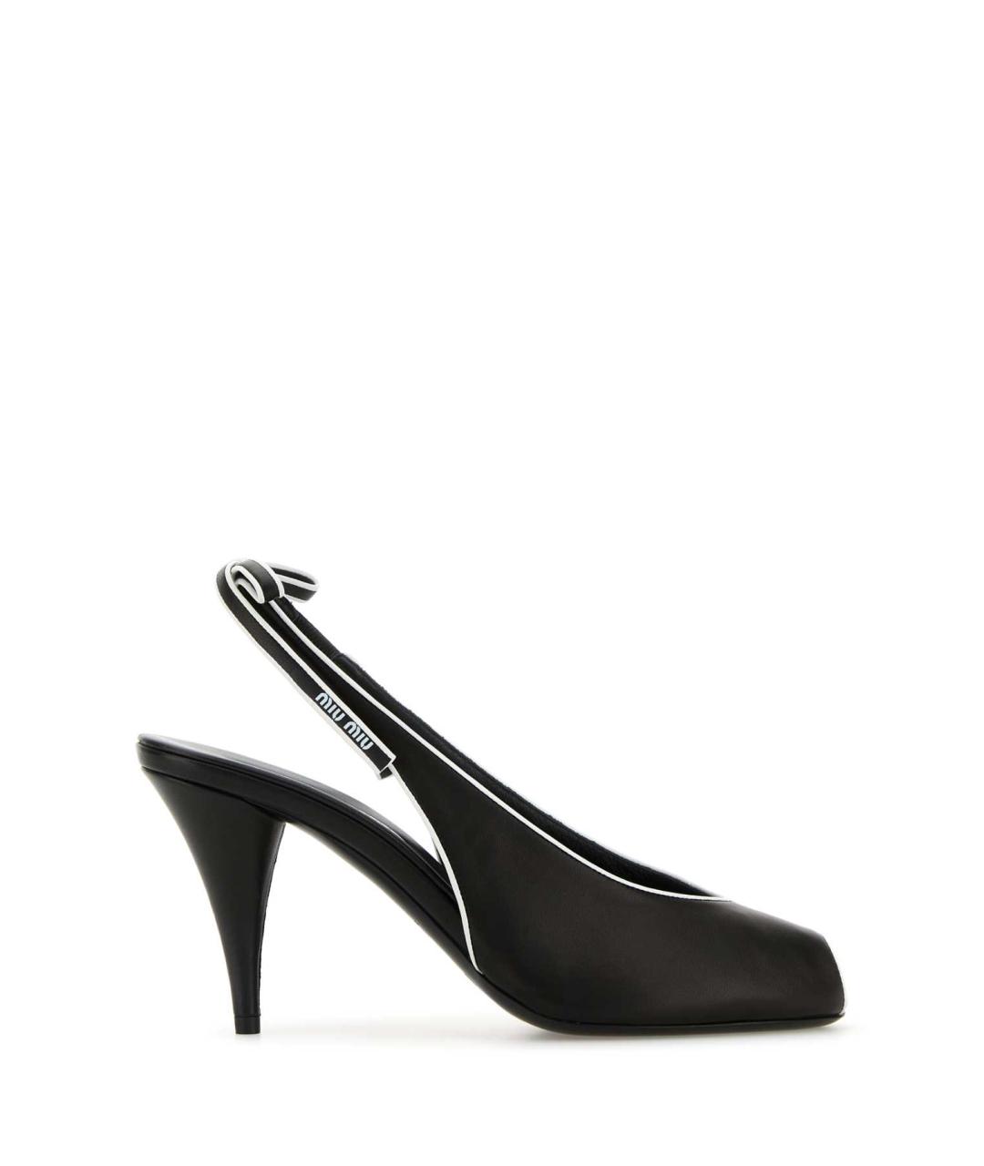 MIU MIU Черные кожаные сандалии, фото 1