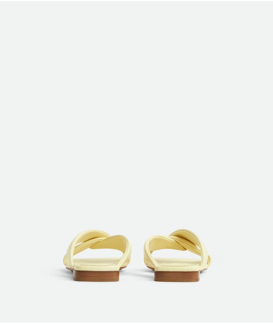 BOTTEGA VENETA Желтые кожаные сандалии, фото 3