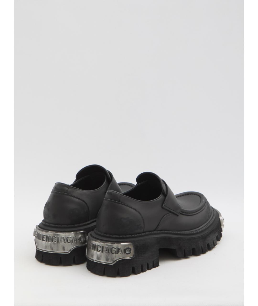 BALENCIAGA Черные кожаные лоферы, фото 3