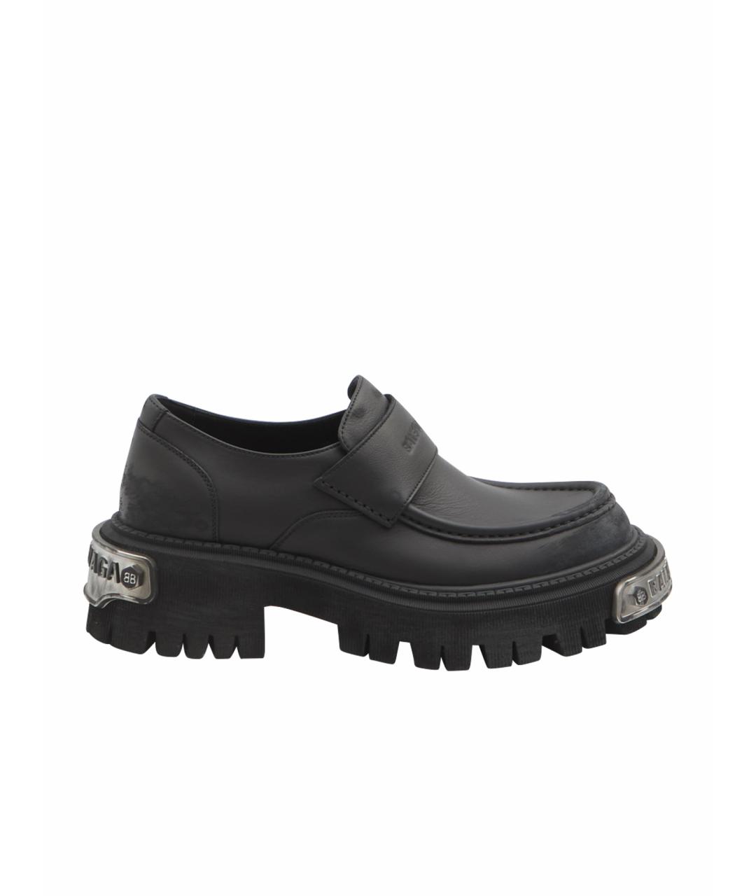 BALENCIAGA Черные кожаные лоферы, фото 1