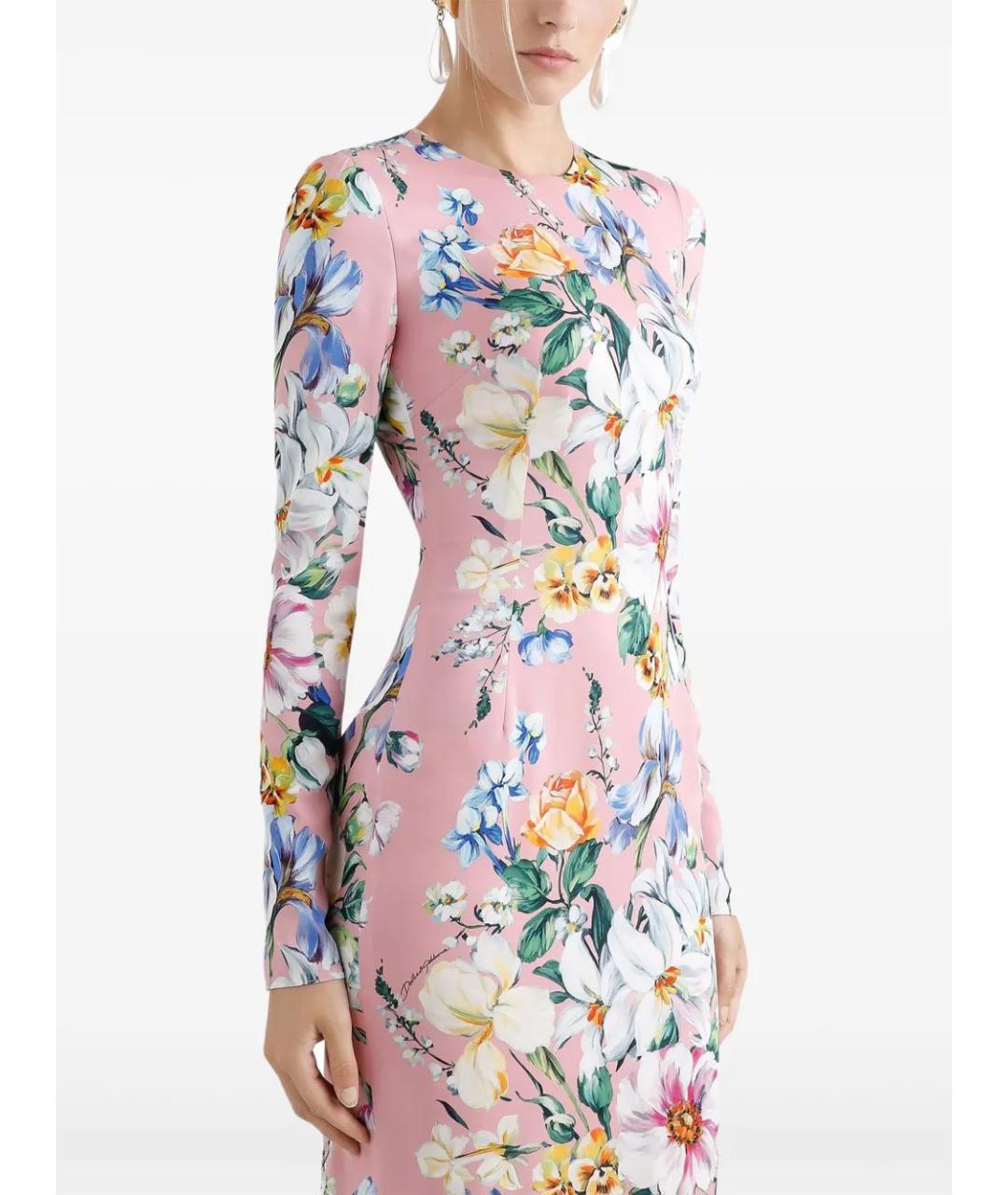 DOLCE&GABBANA Мульти шелковое повседневное платье, фото 3