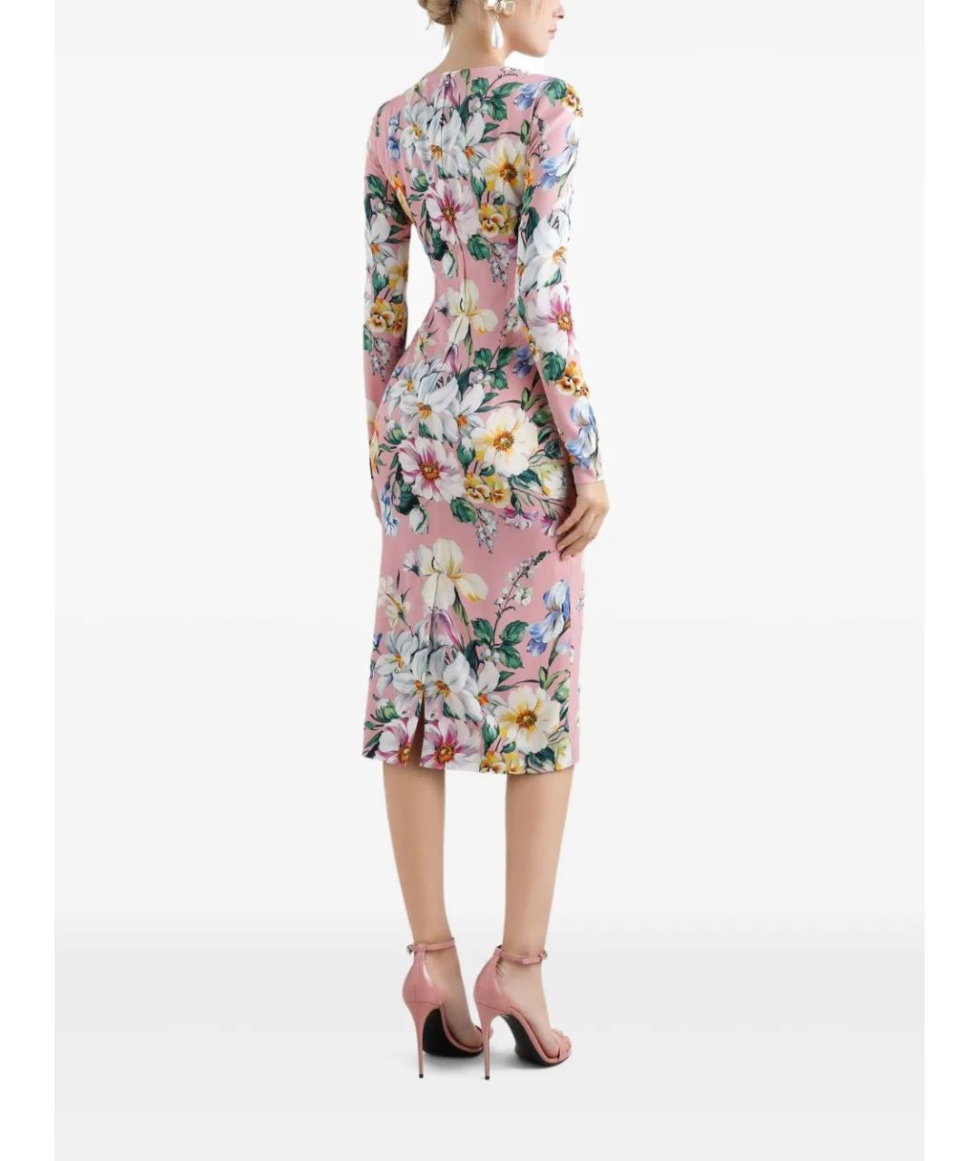 DOLCE&GABBANA Мульти шелковое повседневное платье, фото 5