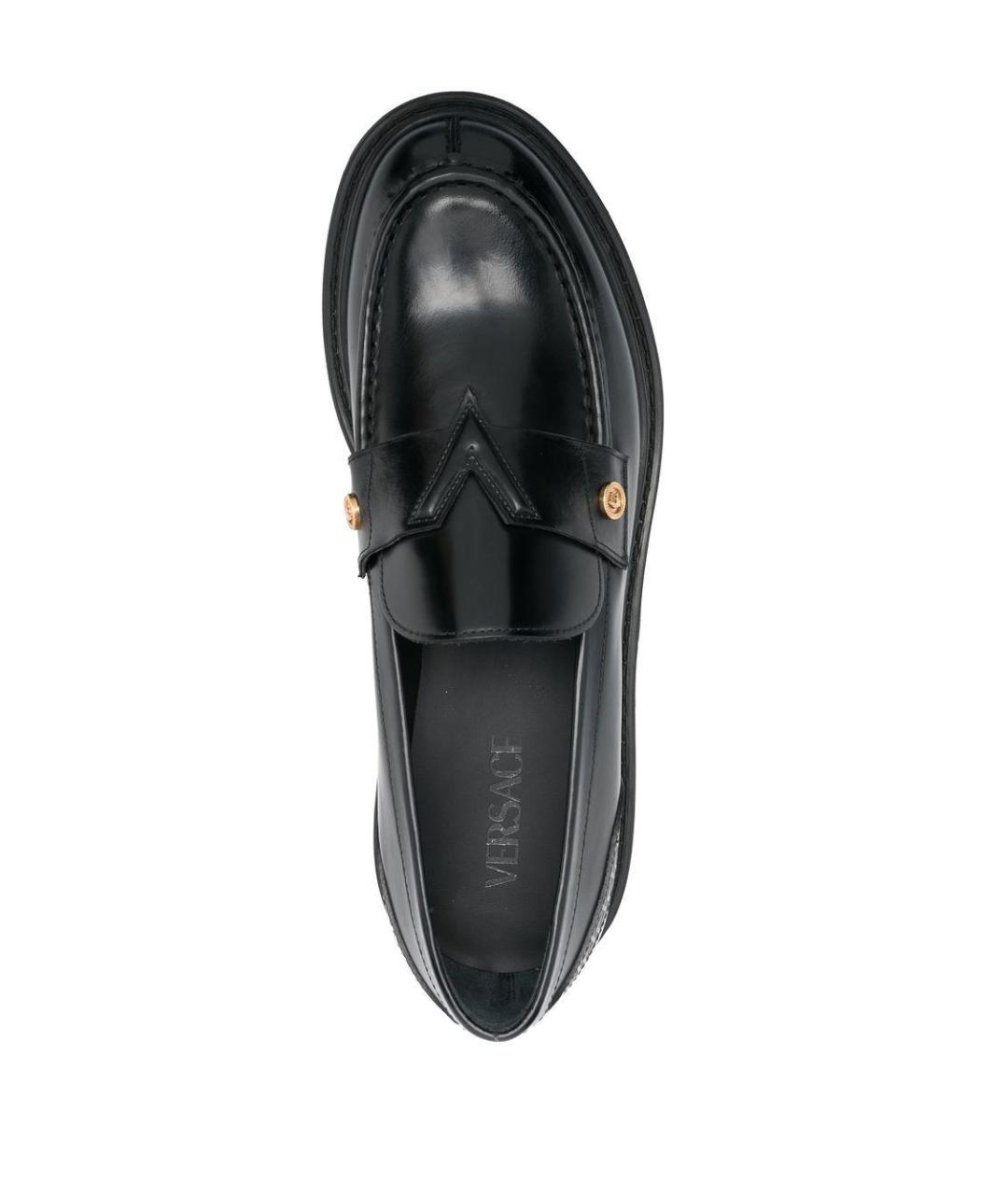 VERSACE Черные кожаные лоферы, фото 4
