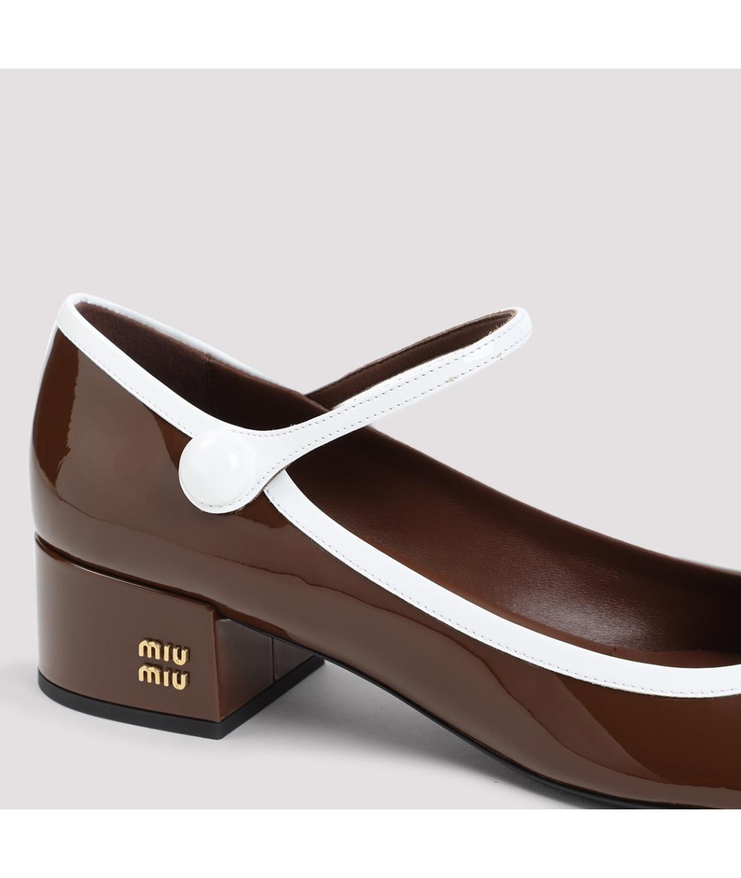 MIU MIU Коричневые кожаные туфли, фото 5
