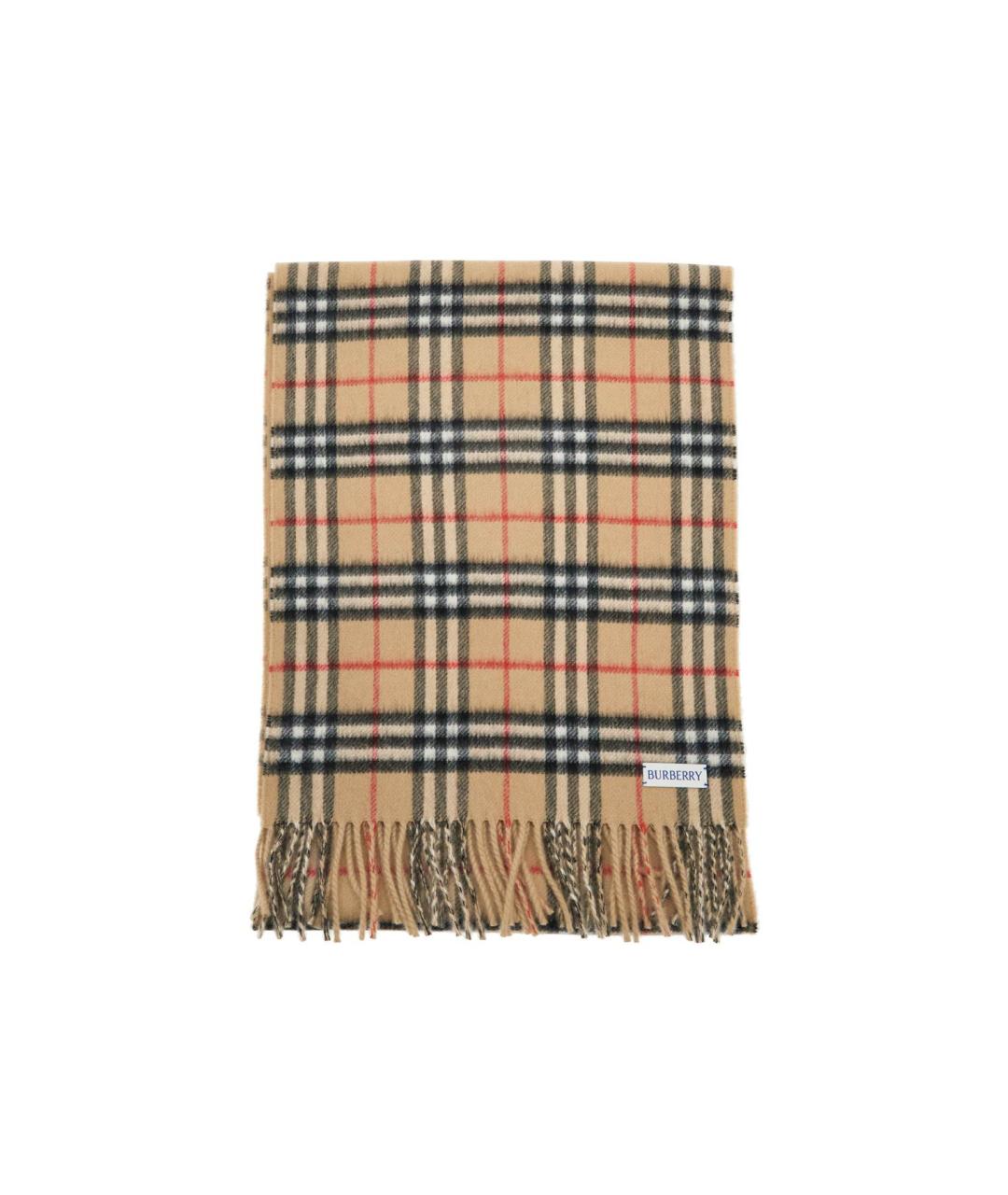 BURBERRY Бежевый кашемировый шарф, фото 4