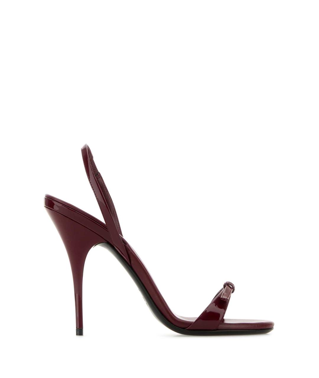 MIU MIU Бордовые кожаные сандалии, фото 1