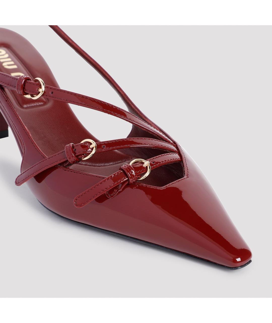 MIU MIU Красные кожаные туфли, фото 5