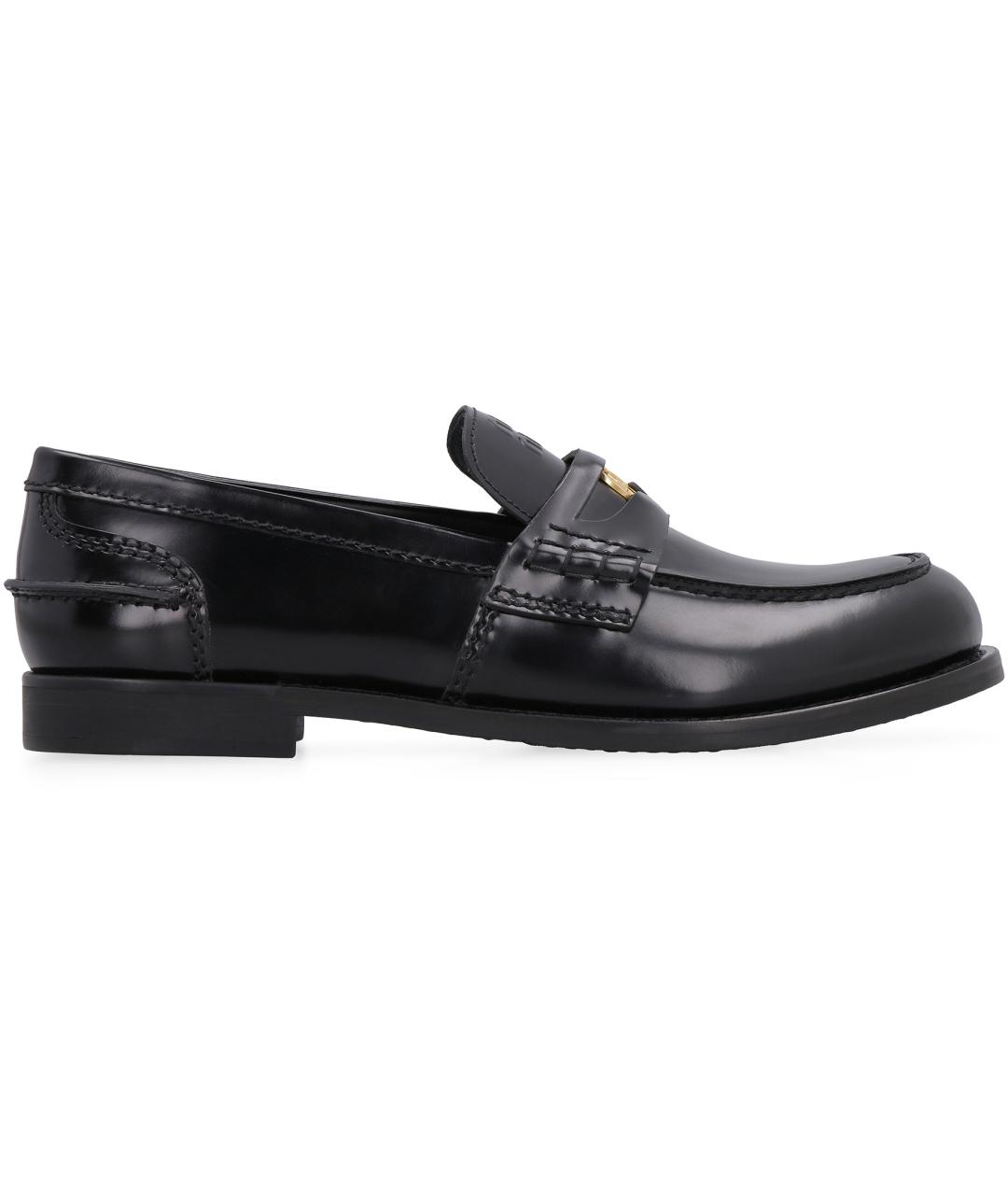MIU MIU Черные кожаные лоферы, фото 2