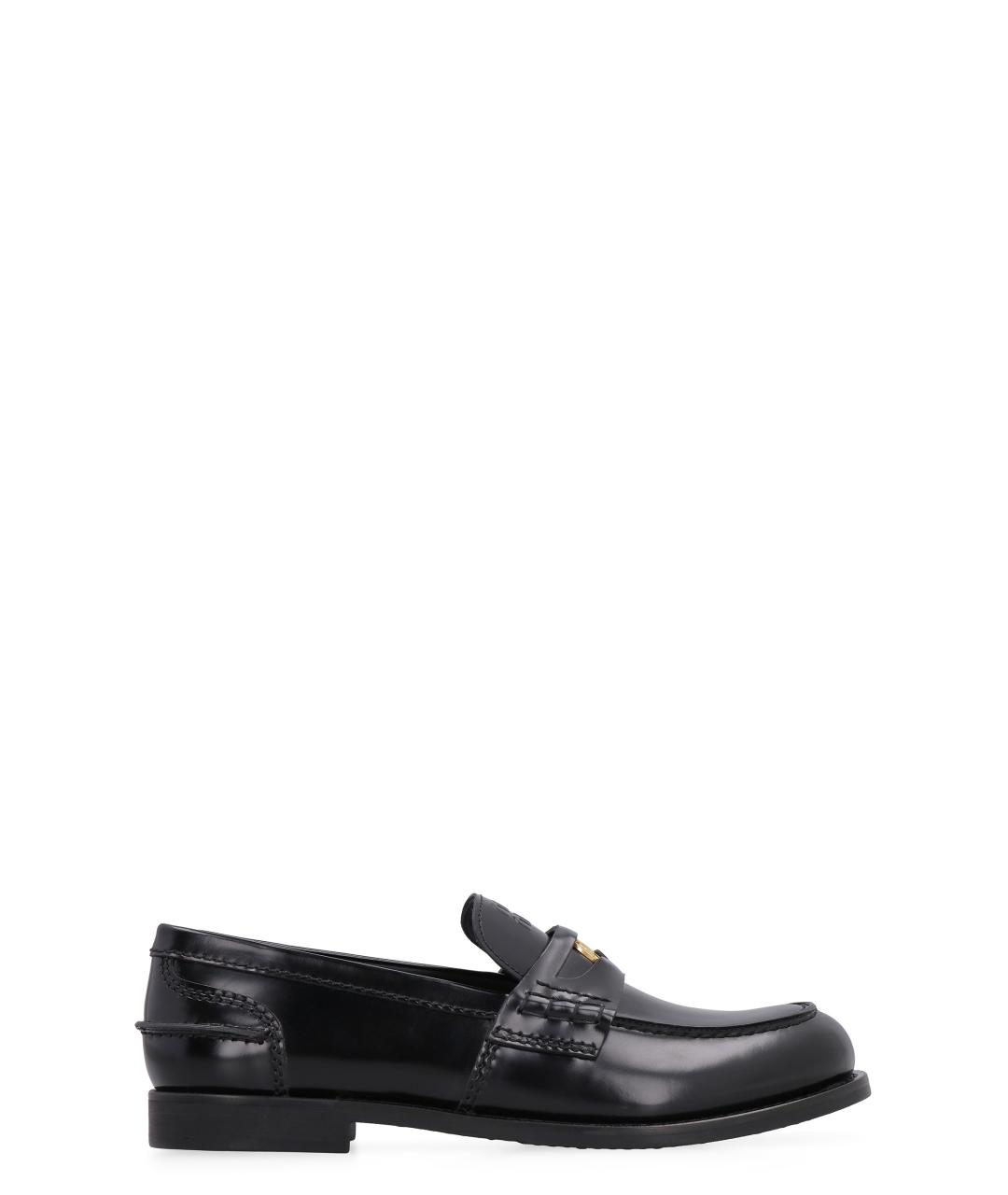 MIU MIU Черные кожаные лоферы, фото 1