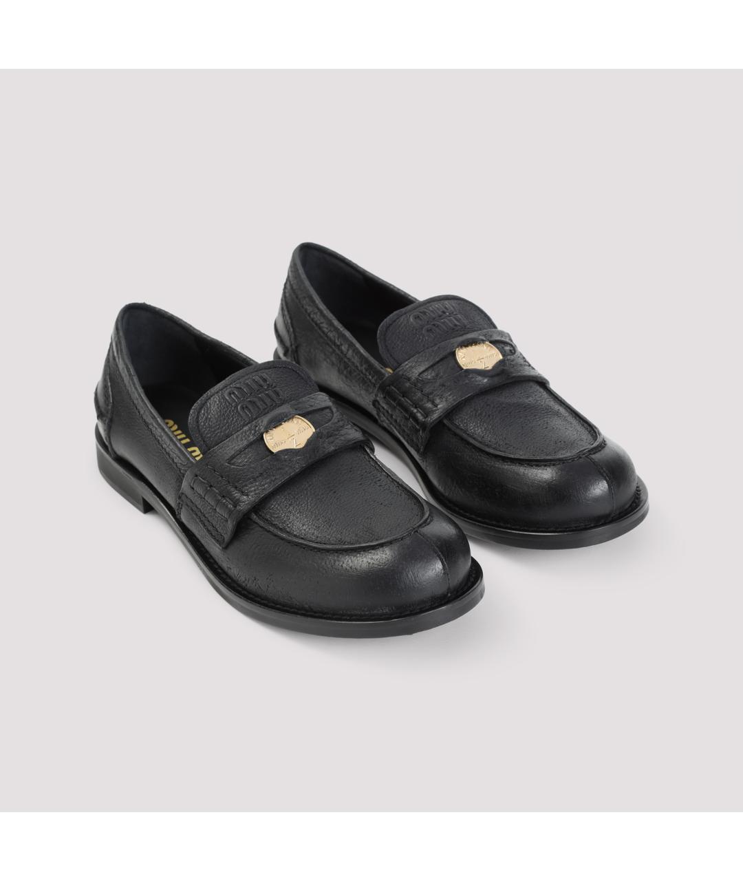 MIU MIU Черные кожаные лоферы, фото 4