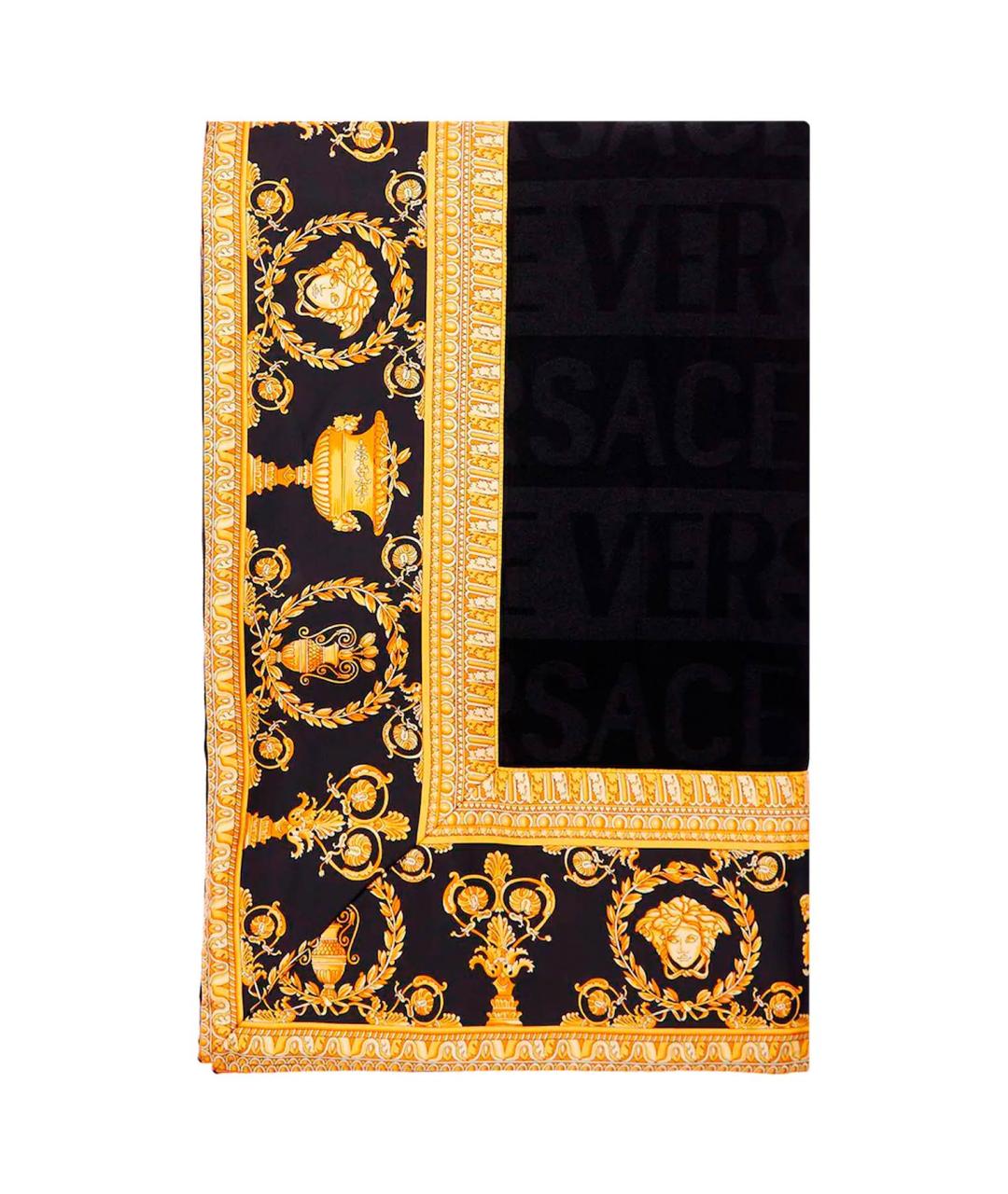 VERSACE Черный шерстяной шарф, фото 2