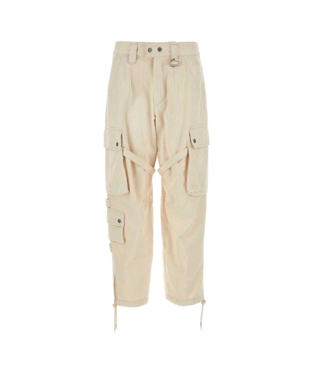 ISABEL MARANT Бежевые хлопковые прямые брюки, фото 1