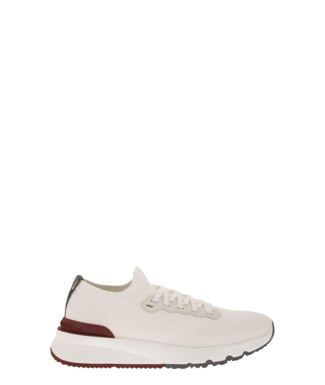 BRUNELLO CUCINELLI Бежевые текстильные низкие кроссовки / кеды, фото 1