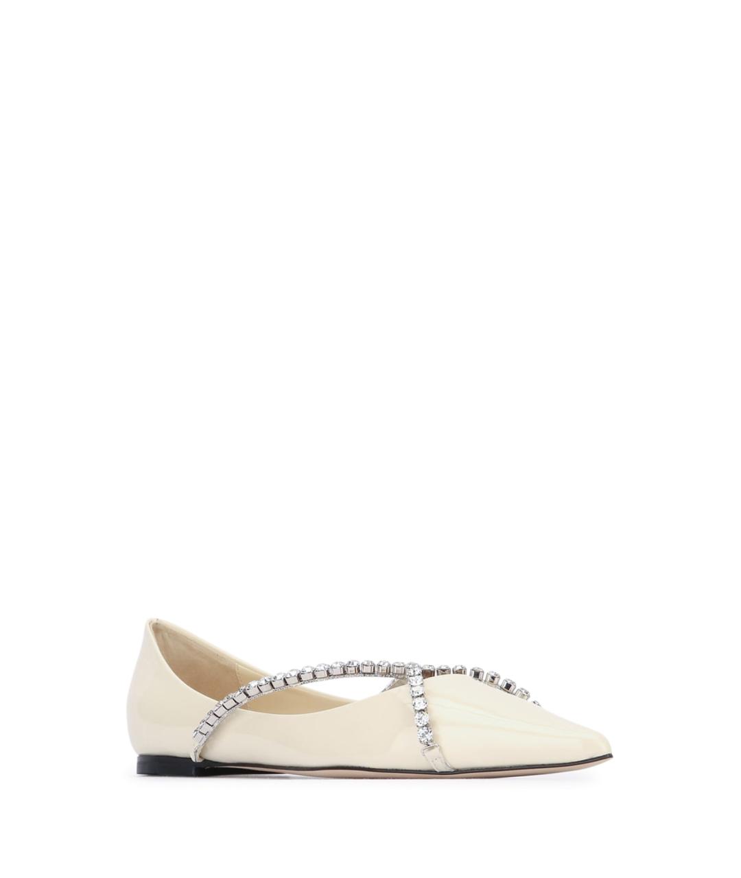 JIMMY CHOO Бежевые кожаные балетки, фото 2
