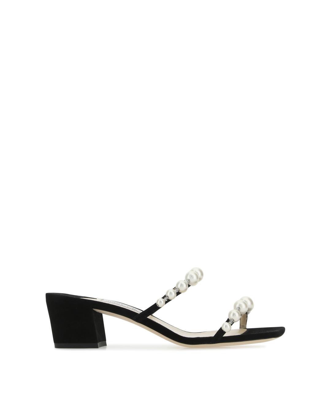 JIMMY CHOO Черные кожаные мюли, фото 1