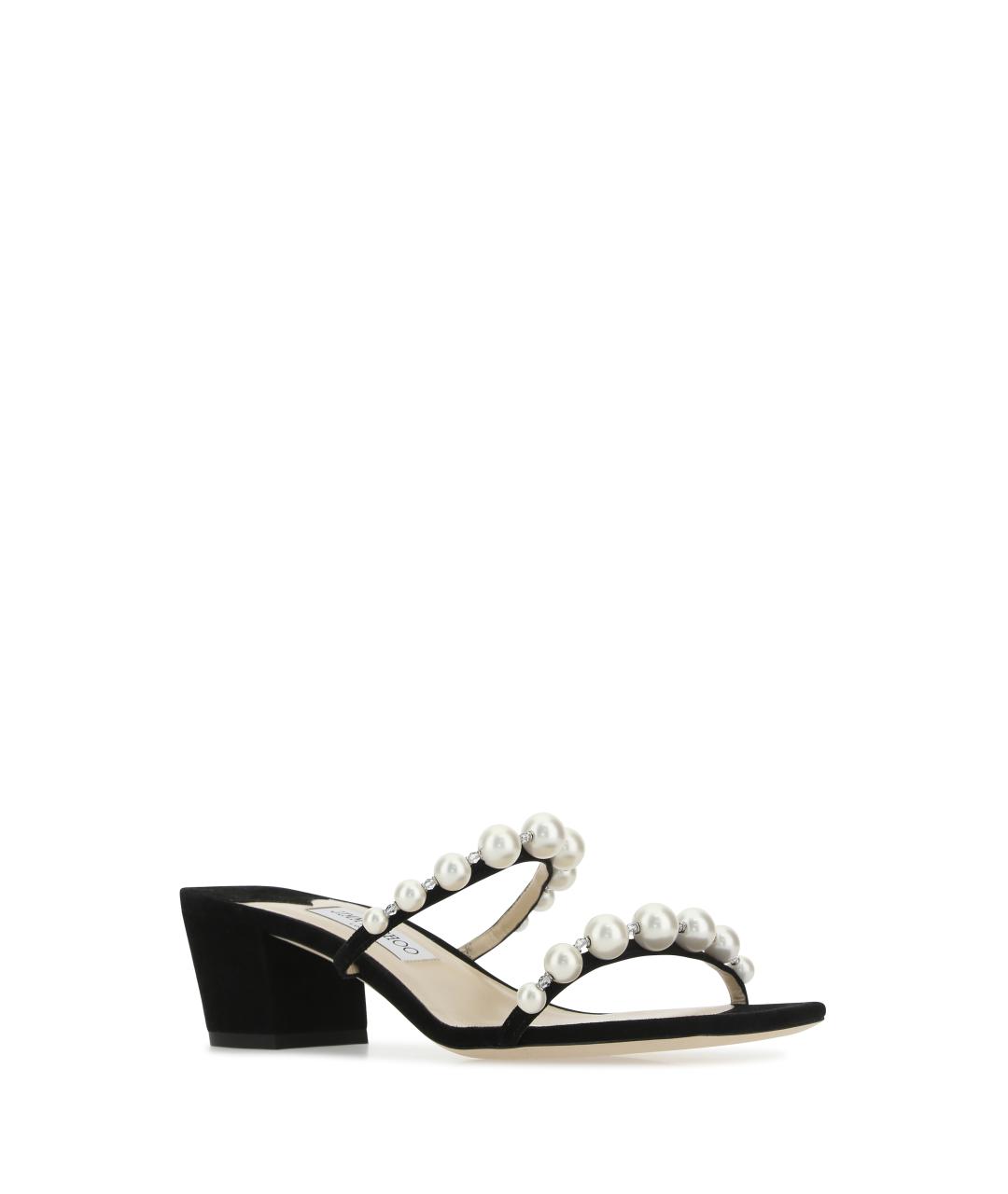 JIMMY CHOO Черные кожаные мюли, фото 2