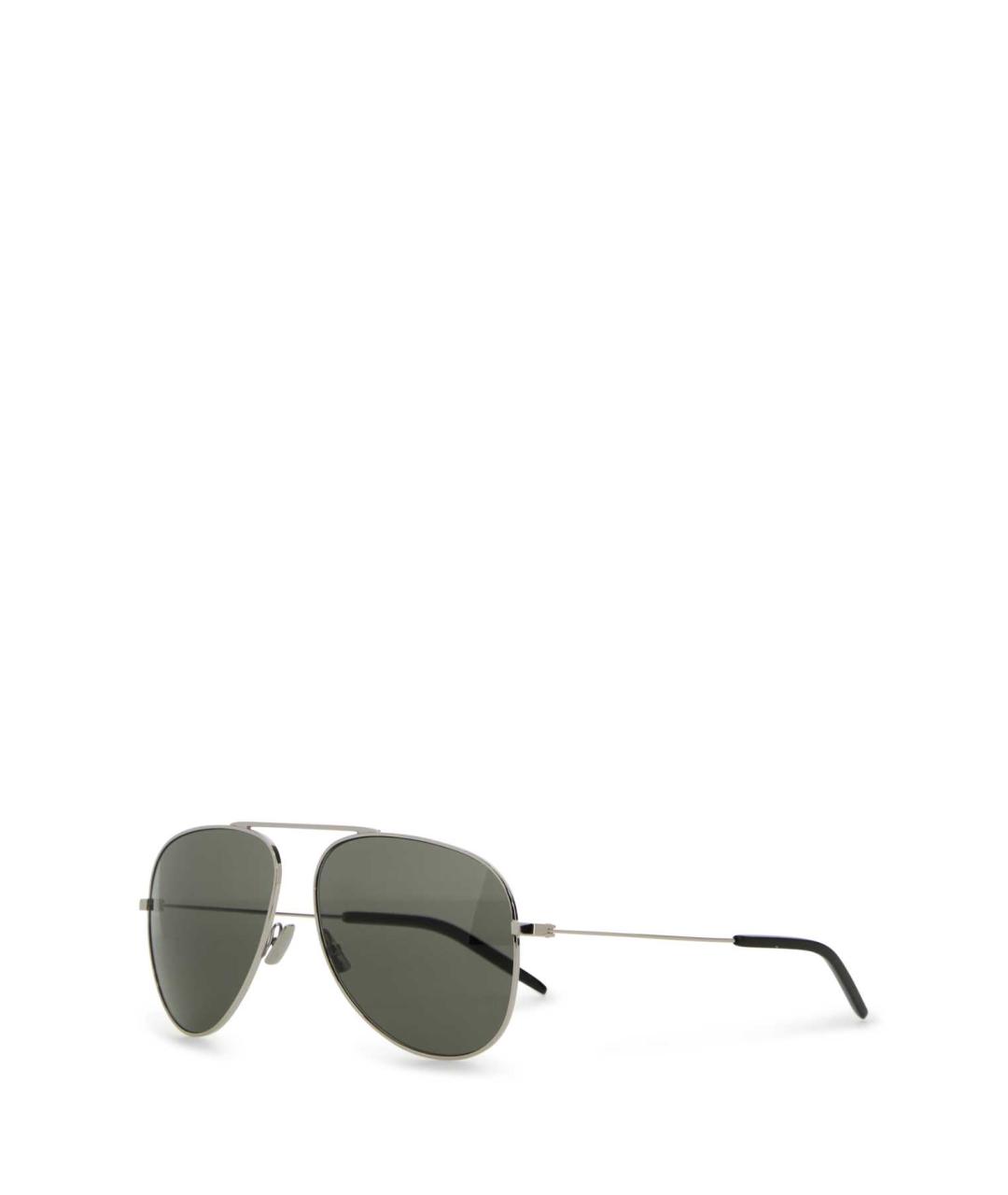 SAINT LAURENT Серебряные металлические солнцезащитные очки, фото 1
