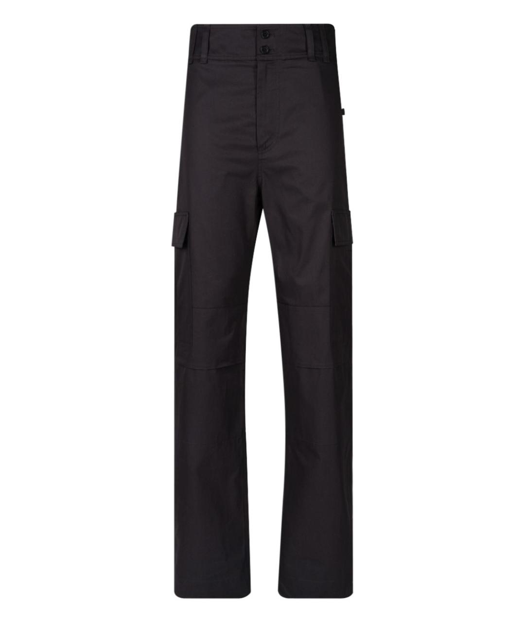 SAINT LAURENT Черные хлопковые прямые брюки, фото 1