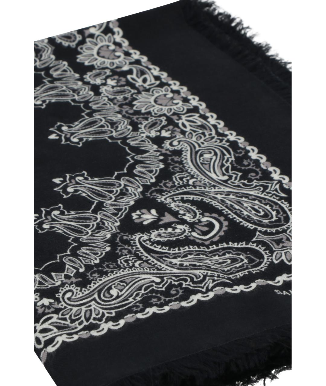 SAINT LAURENT Черный шарф, фото 3