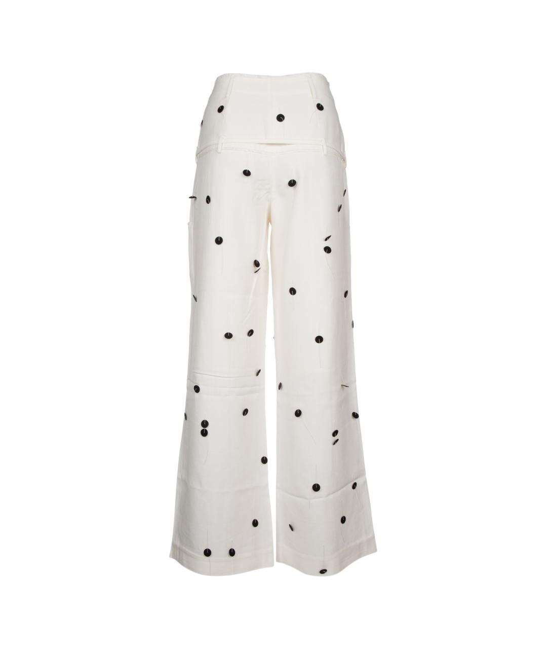 JACQUEMUS Белые вискозные прямые брюки, фото 2