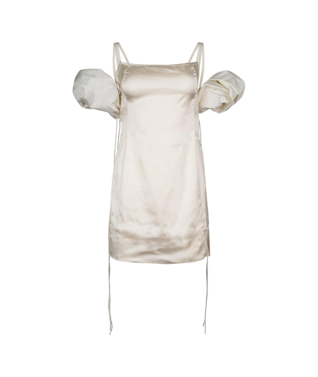 JACQUEMUS Белое вискозное коктейльное платье, фото 1
