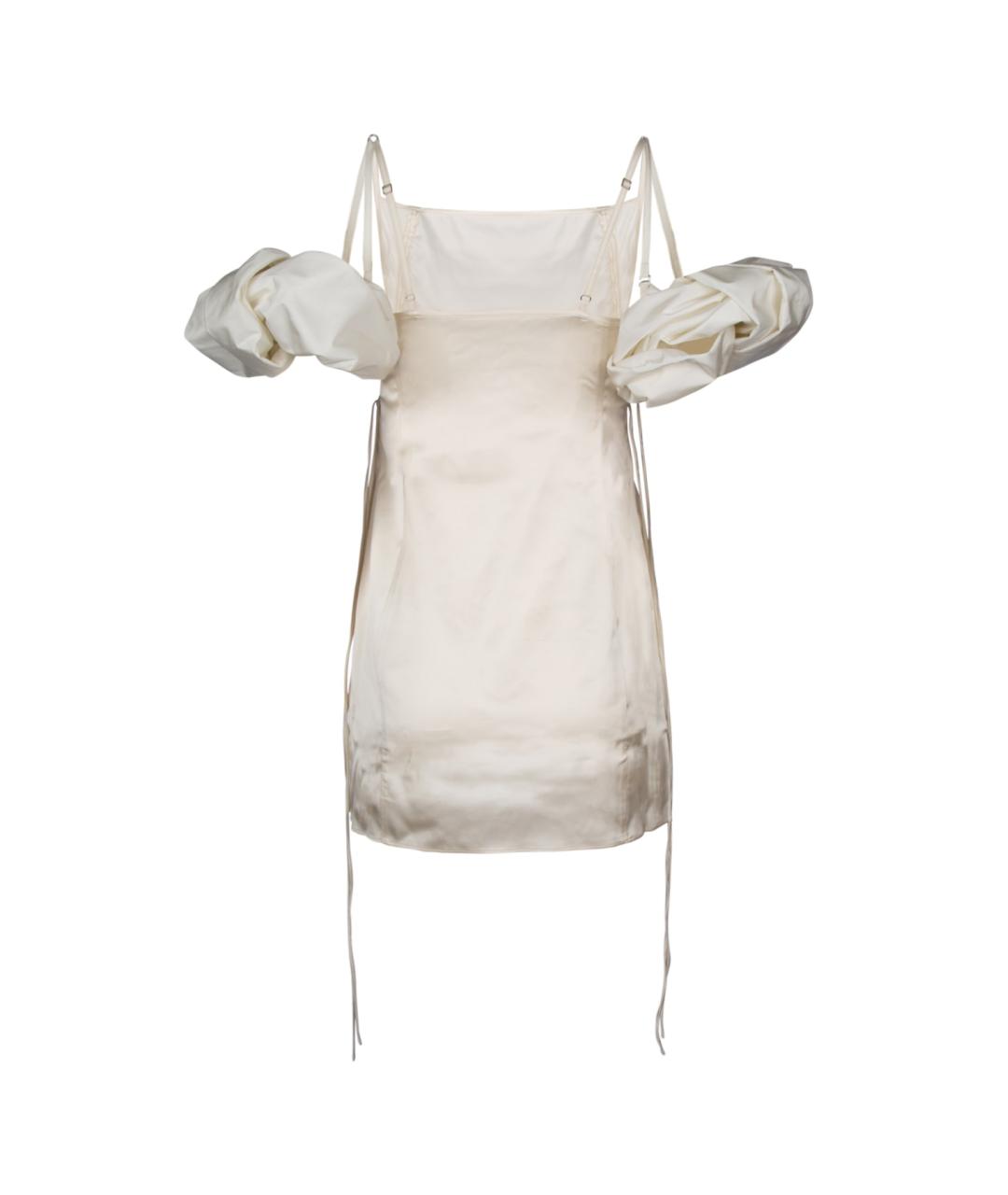 JACQUEMUS Белое вискозное коктейльное платье, фото 2
