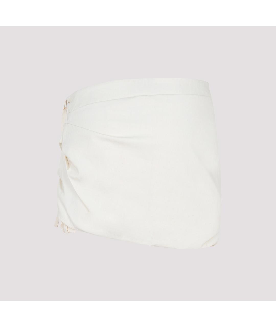 JACQUEMUS Белая вискозная юбка мини, фото 2
