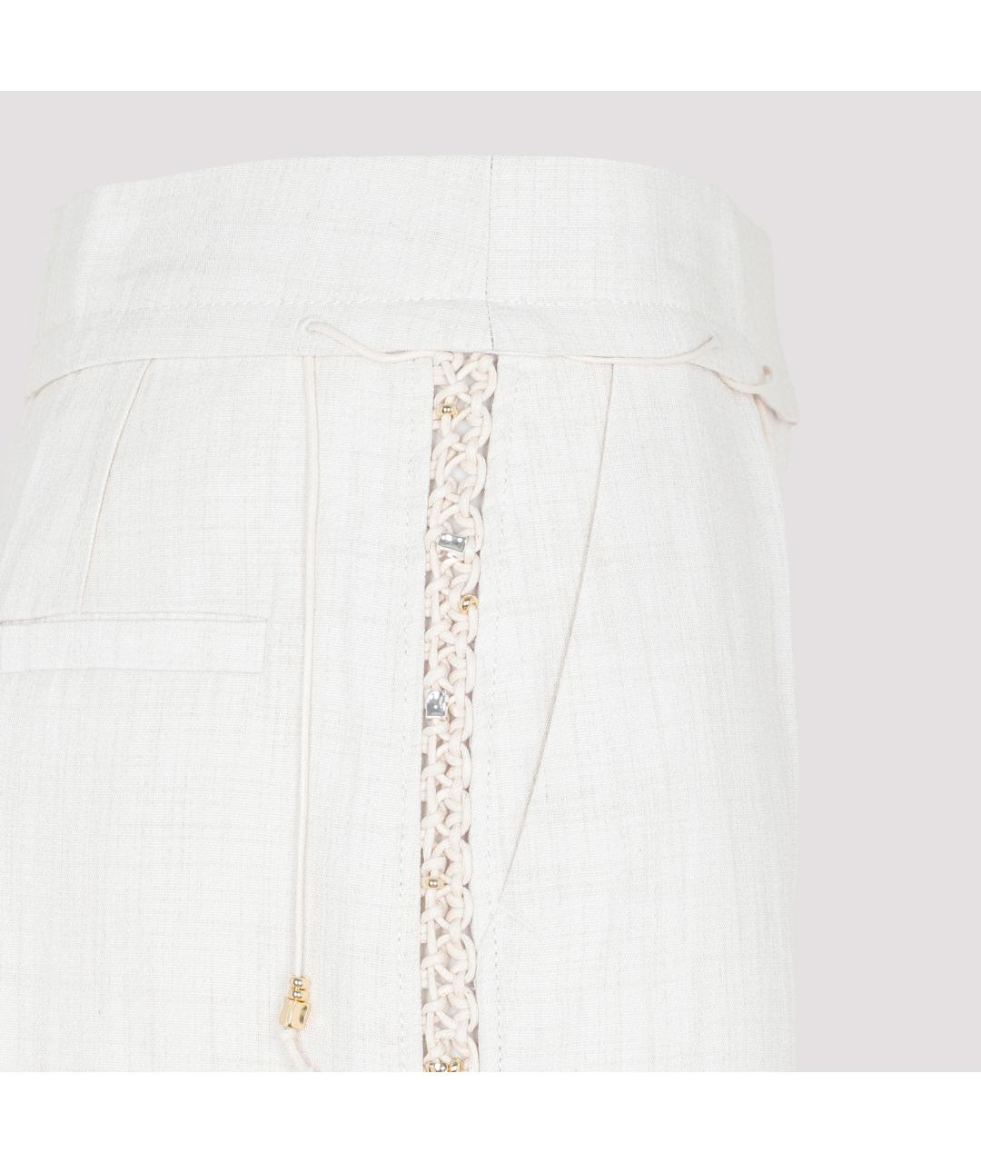 JACQUEMUS Белые льняные прямые брюки, фото 5