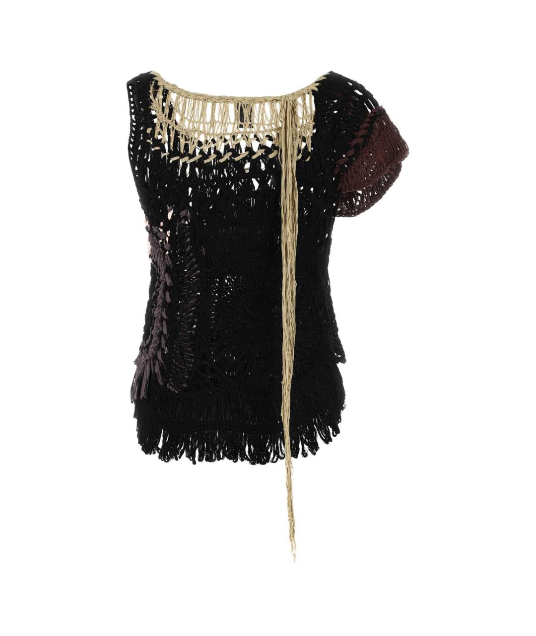 DRIES VAN NOTEN Черная хлопковая футболка, фото 2