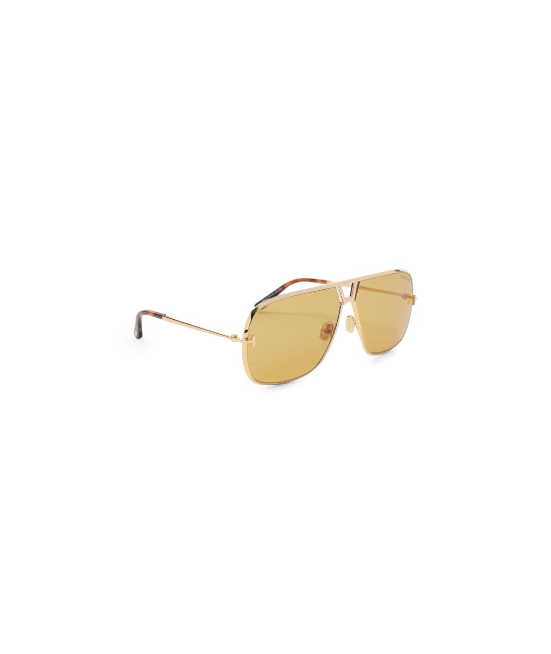 TOM FORD Золотые металлические солнцезащитные очки, фото 1