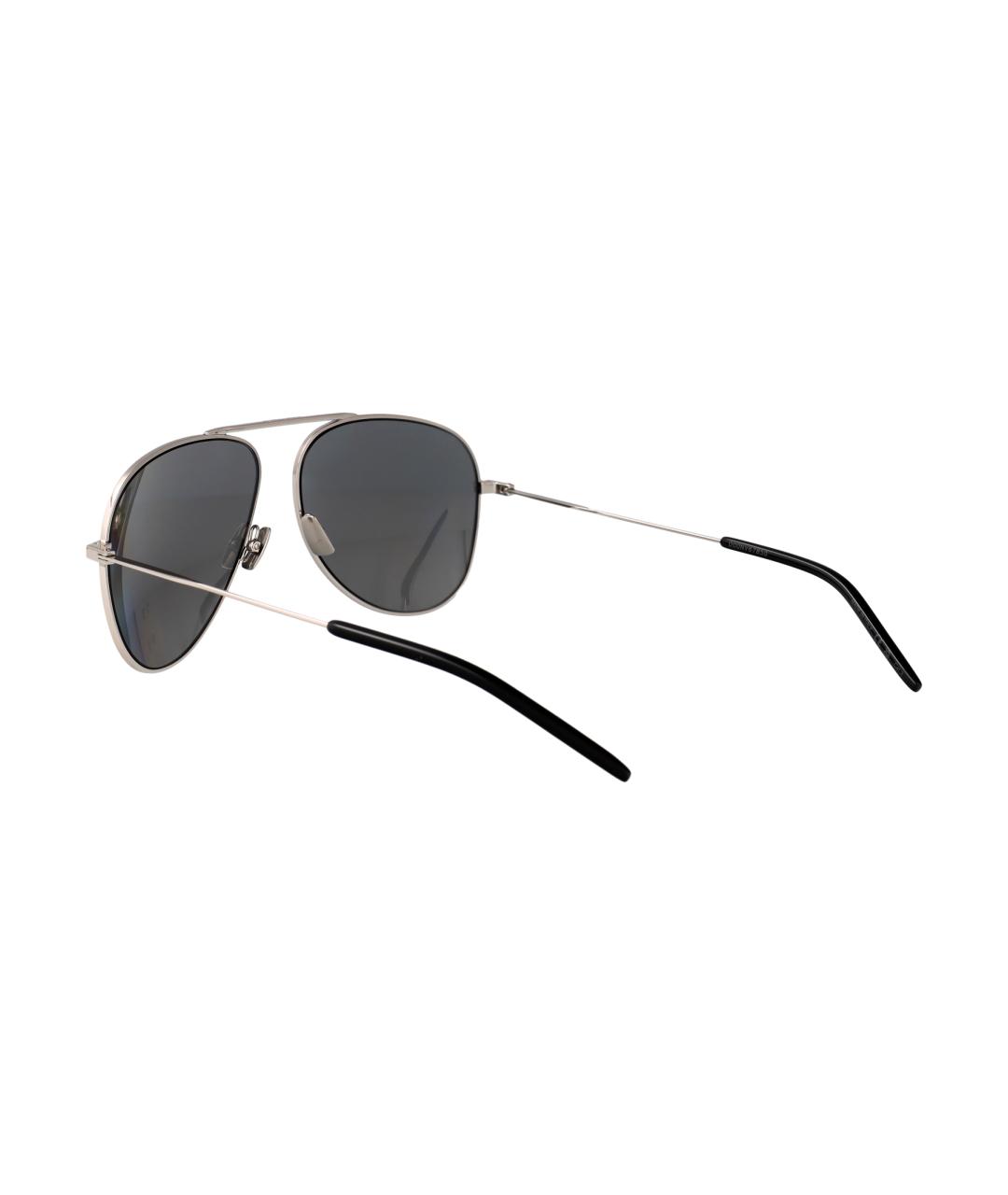 SAINT LAURENT Серебряные металлические солнцезащитные очки, фото 4