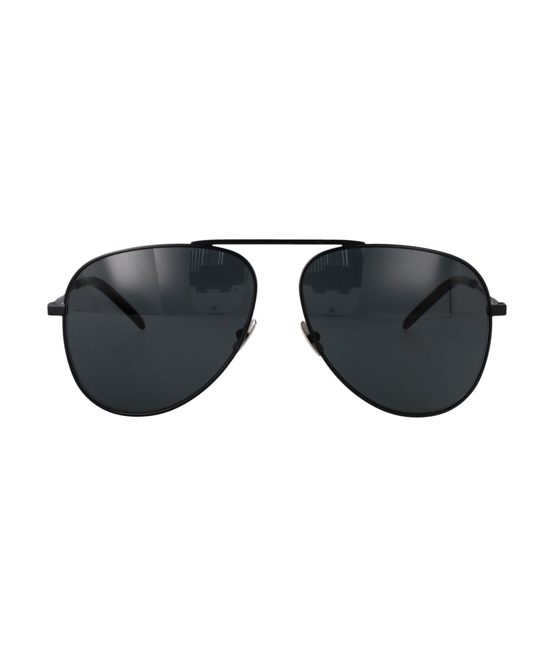 SAINT LAURENT Черные металлические солнцезащитные очки, фото 1