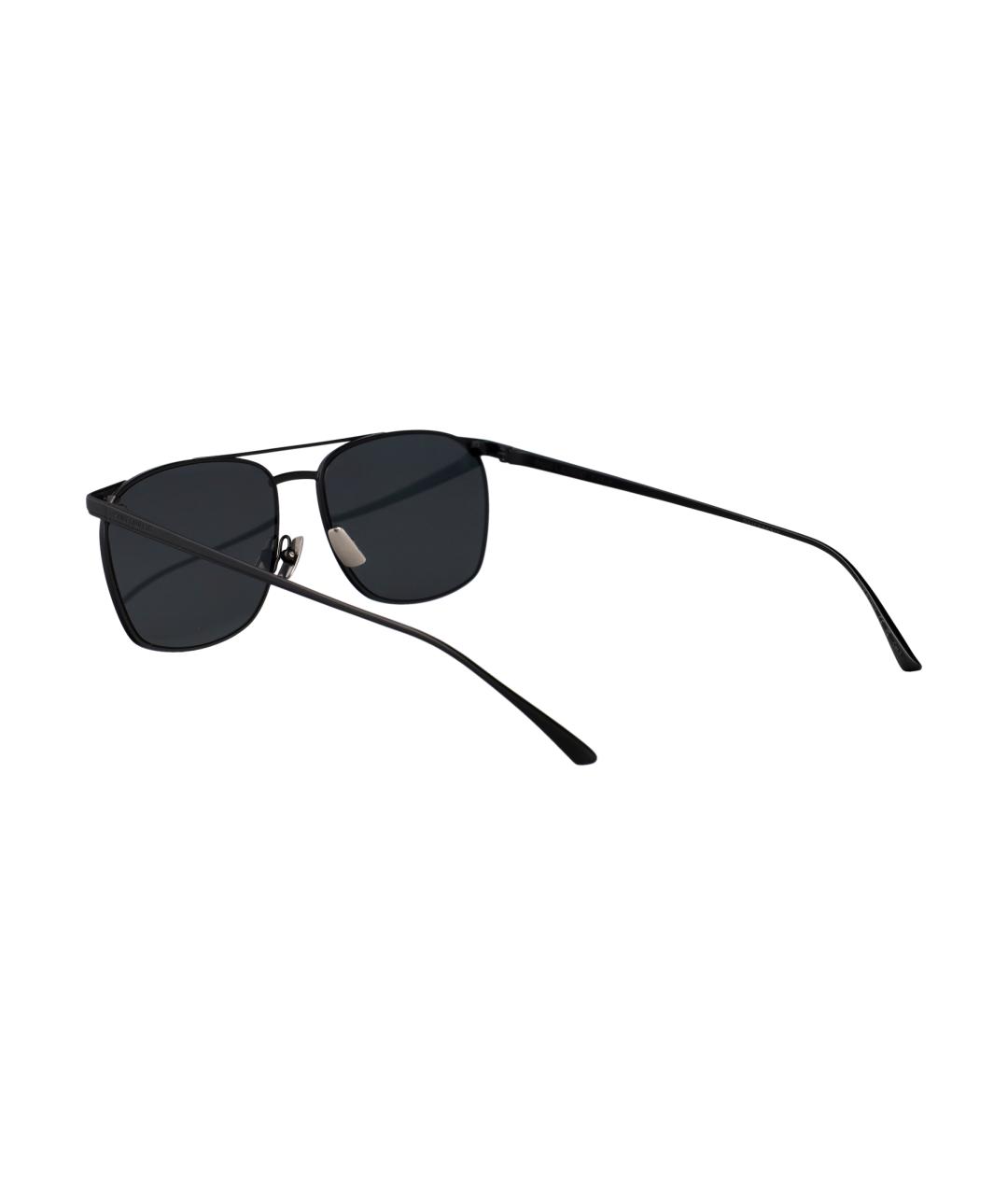 SAINT LAURENT Черные металлические солнцезащитные очки, фото 4