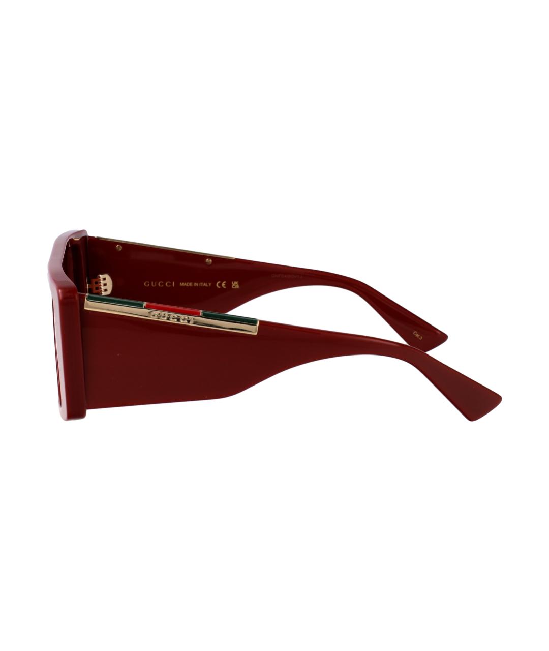 GUCCI Бордовые пластиковые солнцезащитные очки, фото 3