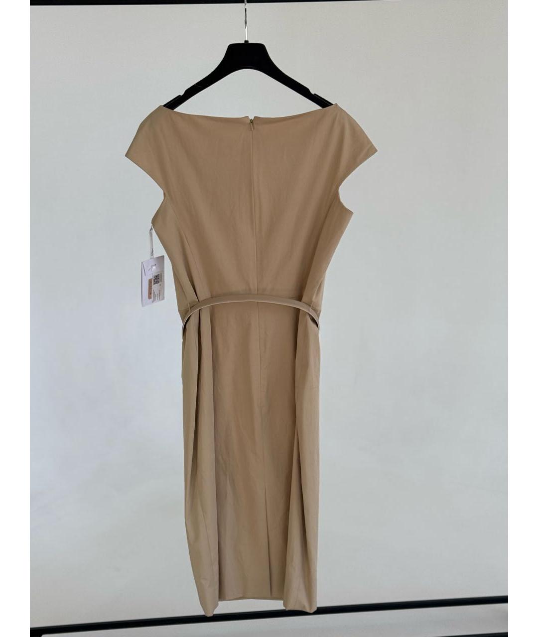 CHRISTIAN DIOR Бежевое хлопко-эластановое платье, фото 2