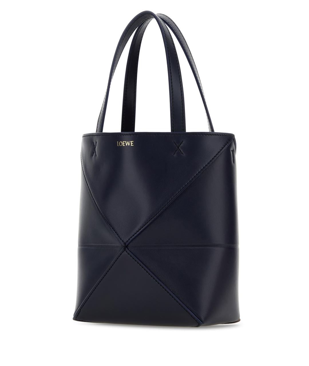 LOEWE Темно-синяя кожаная сумка тоут, фото 2