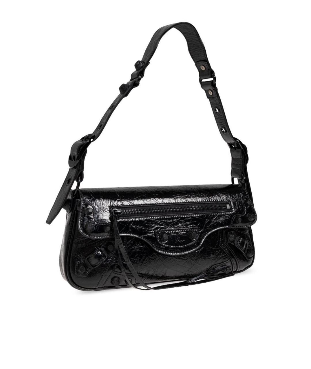 BALENCIAGA Черная кожаная сумка через плечо, фото 2